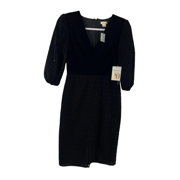 Shoshanna Dresses & Skirts - New Anthropologie Shoshanna Black Velvet Eyelet Dress 0P Petites With Tags